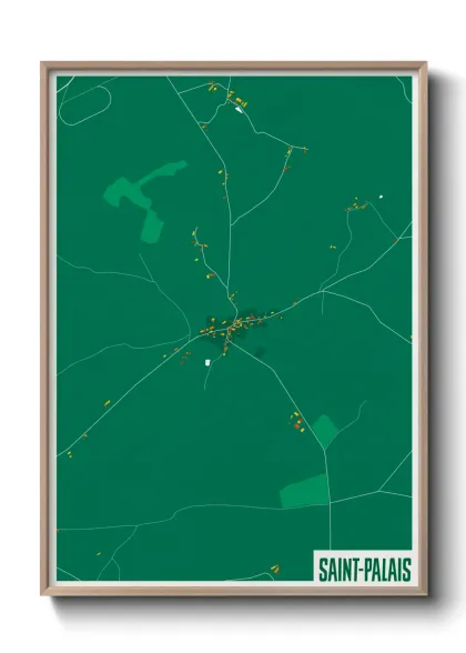 Une affiche de carte sur Saint-Palais