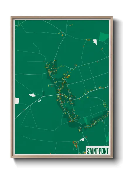 Une affiche de carte sur Saint-Pont