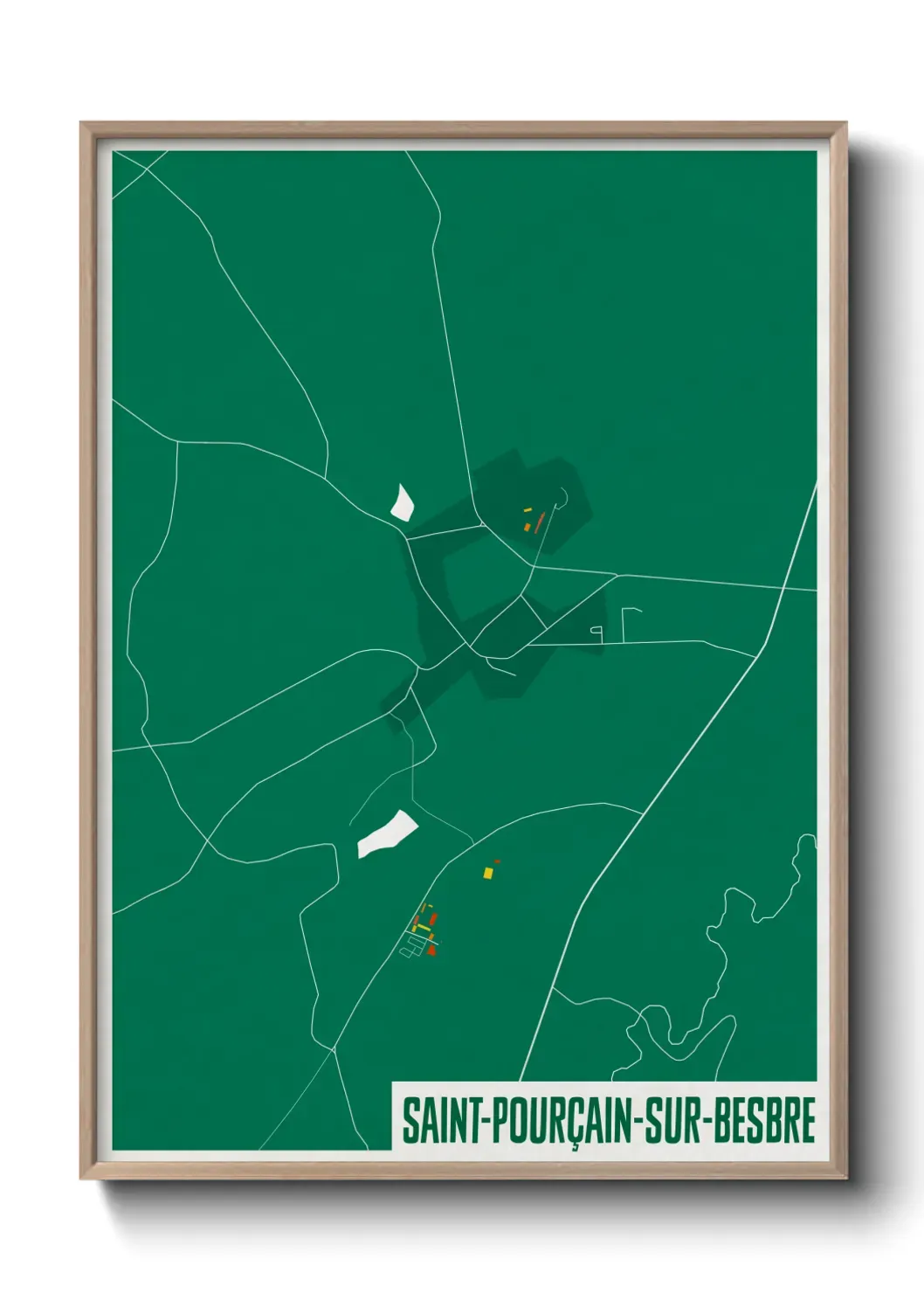 Un poster carte Saint-Pourçain-sur-Besbre