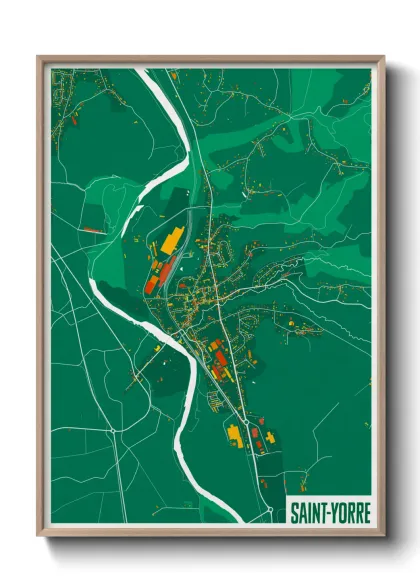 Une affiche de carte sur Saint-Yorre