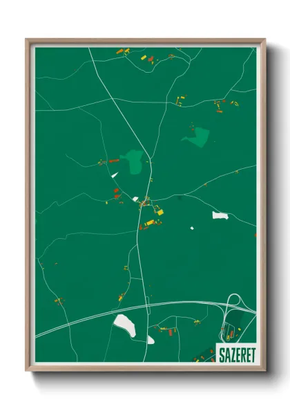 Une affiche de carte sur Sazeret