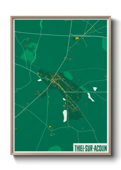 Une affiche de carte sur Thiel-sur-Acolin