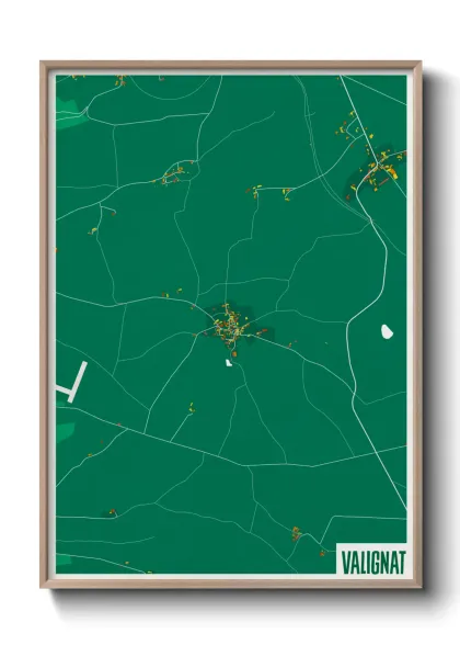 Une affiche de carte sur Valignat