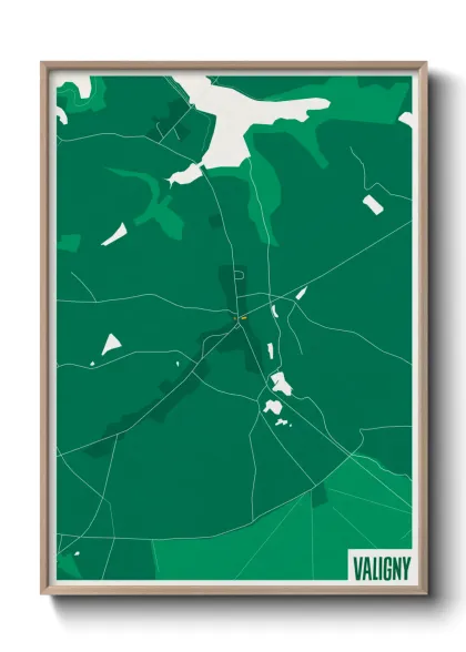 Une affiche de carte sur Valigny
