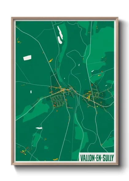 Une affiche de carte sur Vallon-en-Sully