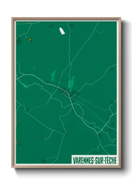 Une affiche de carte sur Varennes-sur-Tèche