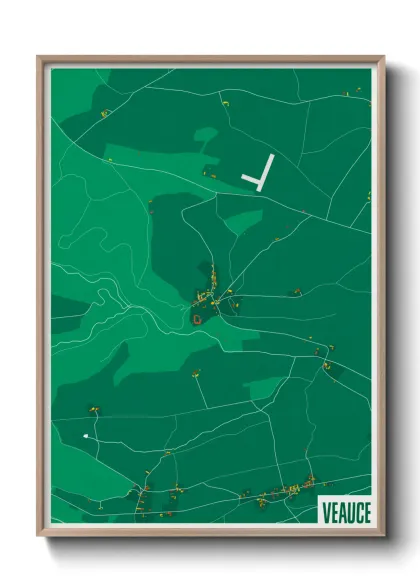 Une affiche de carte sur Veauce