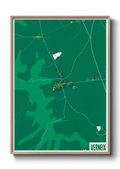 Une affiche de carte sur Verneix