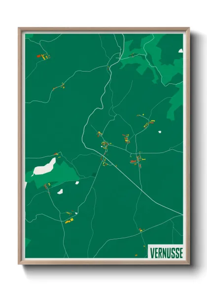 Une affiche de carte sur Vernusse