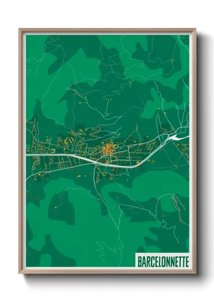 Une affiche de carte sur Barcelonnette