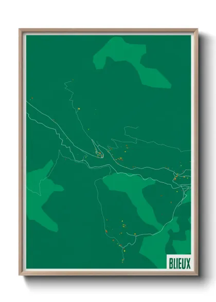 Une affiche de carte sur Blieux