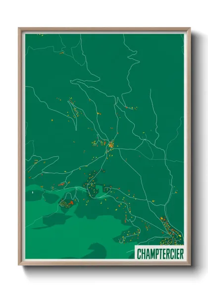 Une affiche de carte sur Champtercier