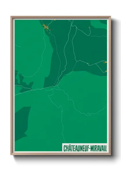 Une affiche de carte sur Châteauneuf-Miravail