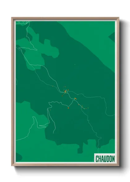 Une affiche de carte sur Chaudon