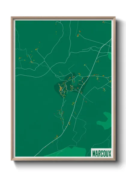 Une affiche de carte sur Marcoux