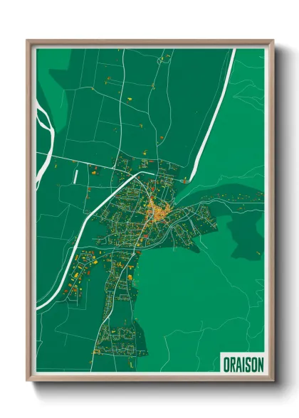 Une affiche de carte sur Oraison