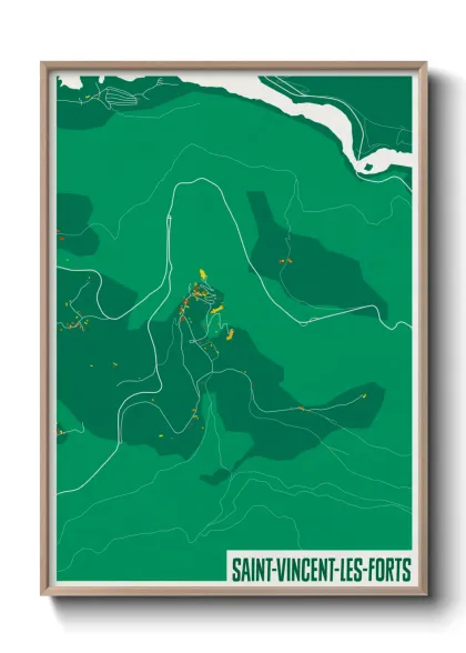 Une affiche de carte sur Saint-Vincent-les-Forts