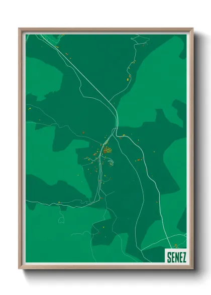 Une affiche de carte sur Senez