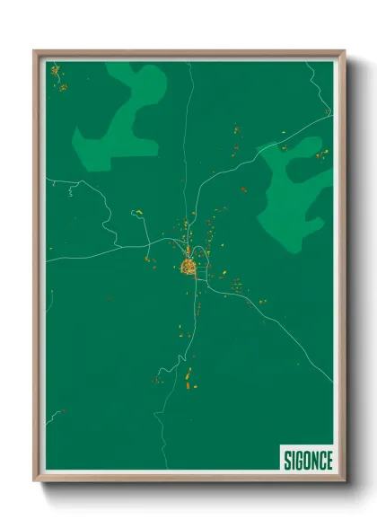 Une affiche de carte sur Sigonce