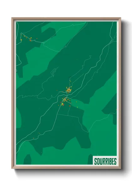 Une affiche de carte sur Sourribes