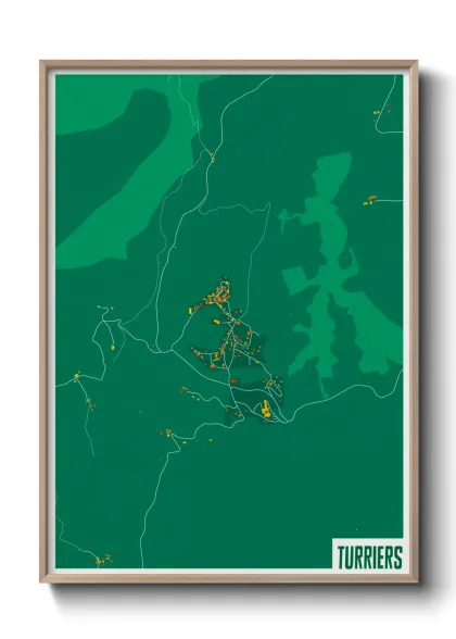 Une affiche de carte sur Turriers