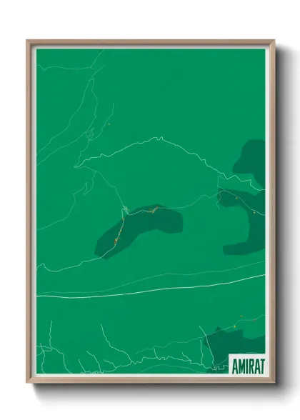 Une affiche de carte sur Amirat