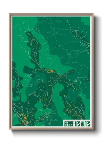 Une affiche de carte sur Berre-les-Alpes