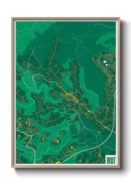 Une affiche de carte sur Biot