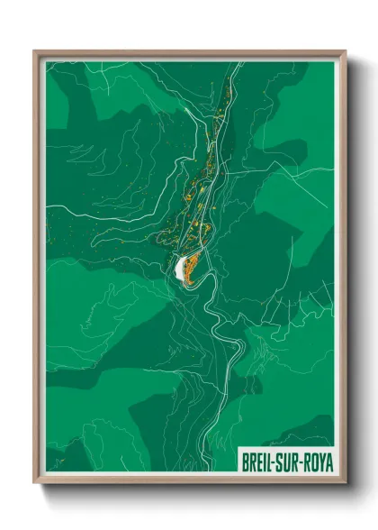 Une affiche de carte sur Breil-sur-Roya