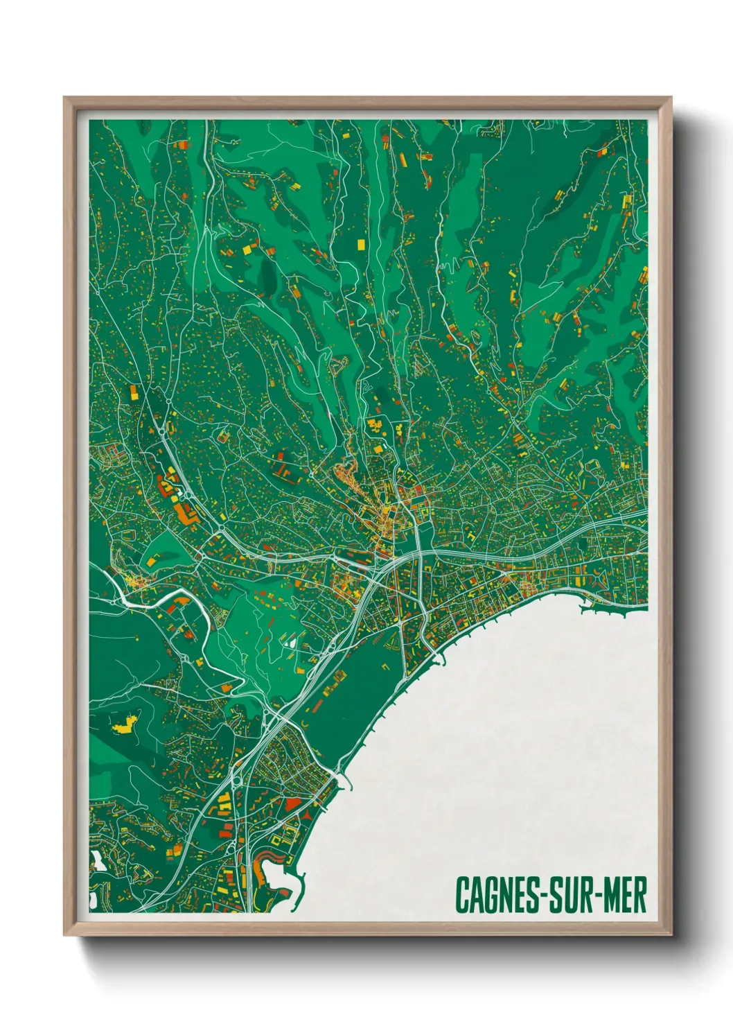 Un poster carte Cagnes-sur-Mer