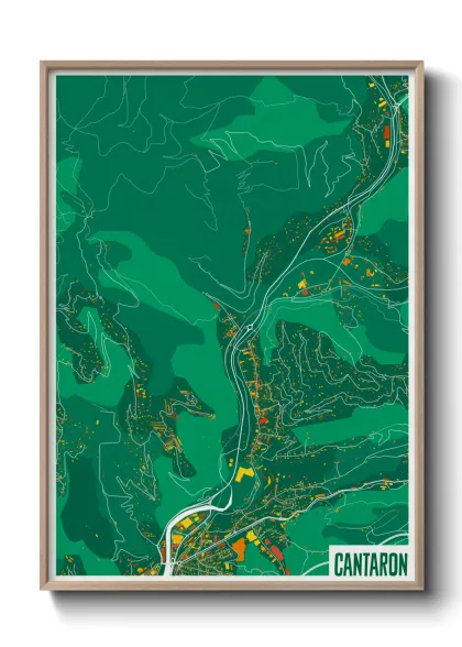Une affiche de carte sur Cantaron