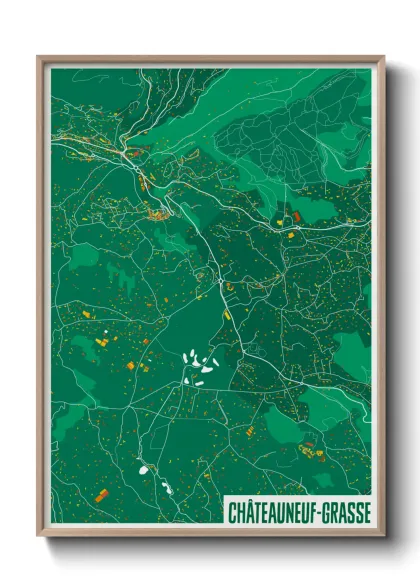 Une affiche de carte sur Châteauneuf-Grasse