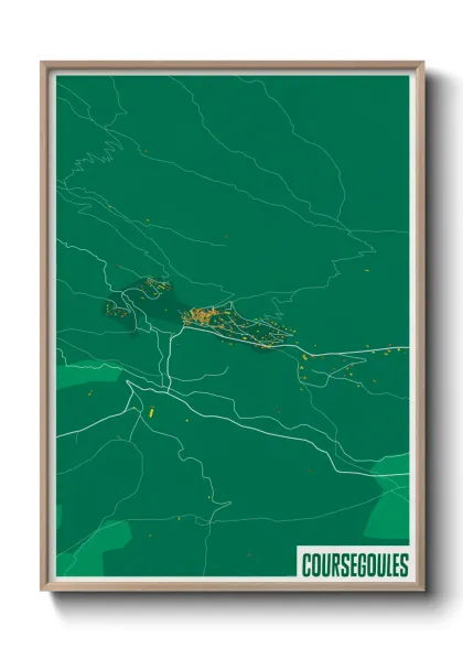 Une affiche de carte sur Coursegoules