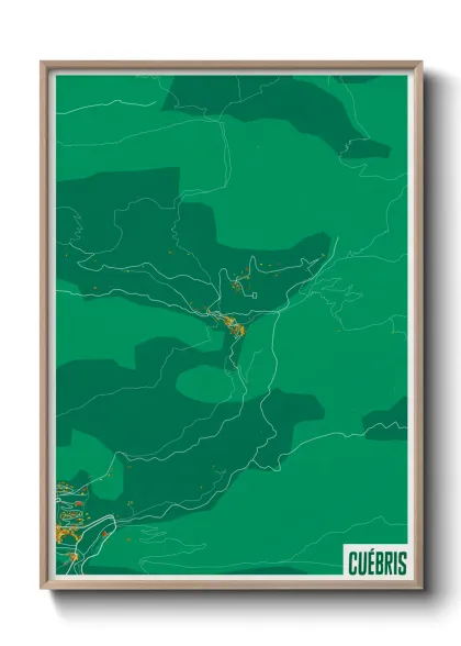 Une affiche de carte sur Cuébris