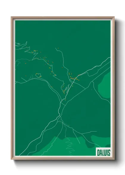 Une affiche de carte sur Daluis