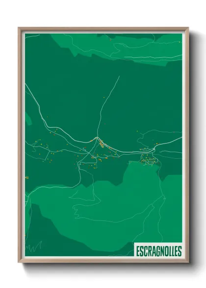 Une affiche de carte sur Escragnolles