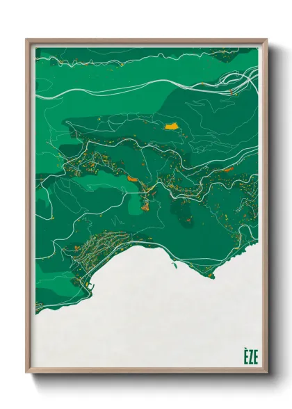Une affiche de carte sur Èze