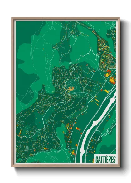 Une affiche de carte sur Gattières