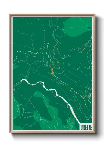 Une affiche de carte sur Gilette