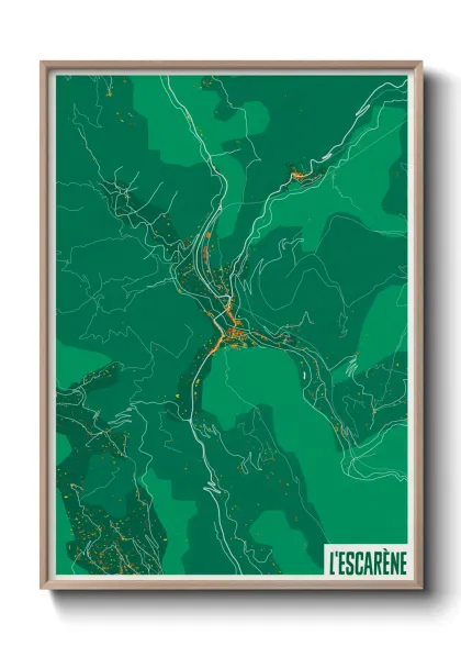 Une affiche de carte sur L'Escarène