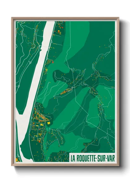 Une affiche de carte sur La Roquette-sur-Var