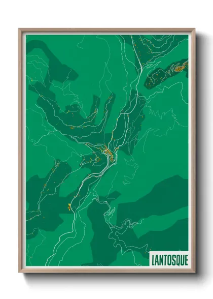 Une affiche de carte sur Lantosque