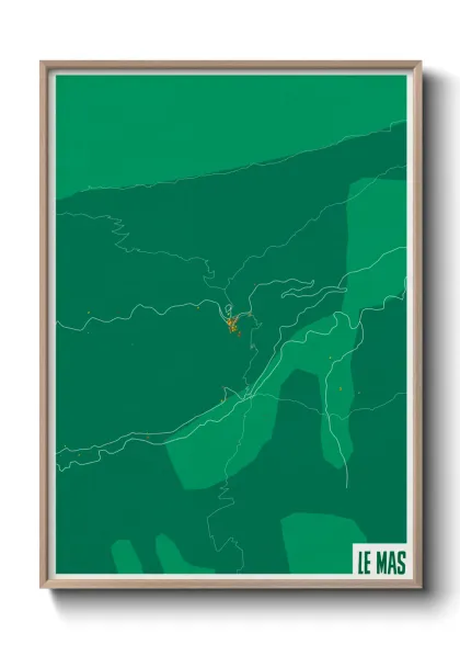 Une affiche de carte sur Le Mas