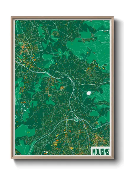 Une affiche de carte sur Mougins
