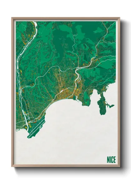 Une affiche de carte sur Nice