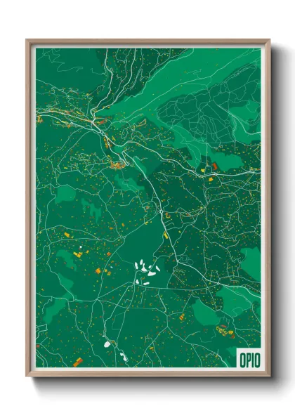 Une affiche de carte sur Opio