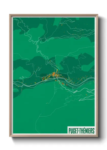 Une affiche de carte sur Puget-Théniers