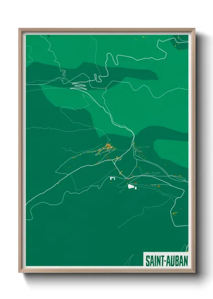 Une affiche de carte sur Saint-Auban