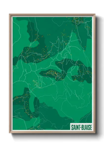 Une affiche de carte sur Saint-Blaise