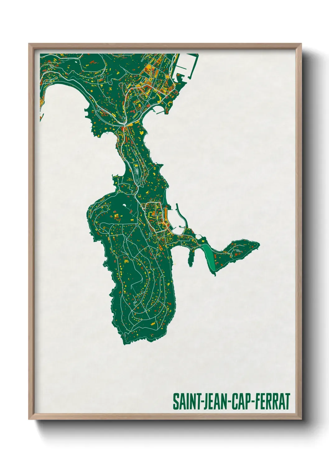 Un poster carte Saint-Jean-Cap-Ferrat